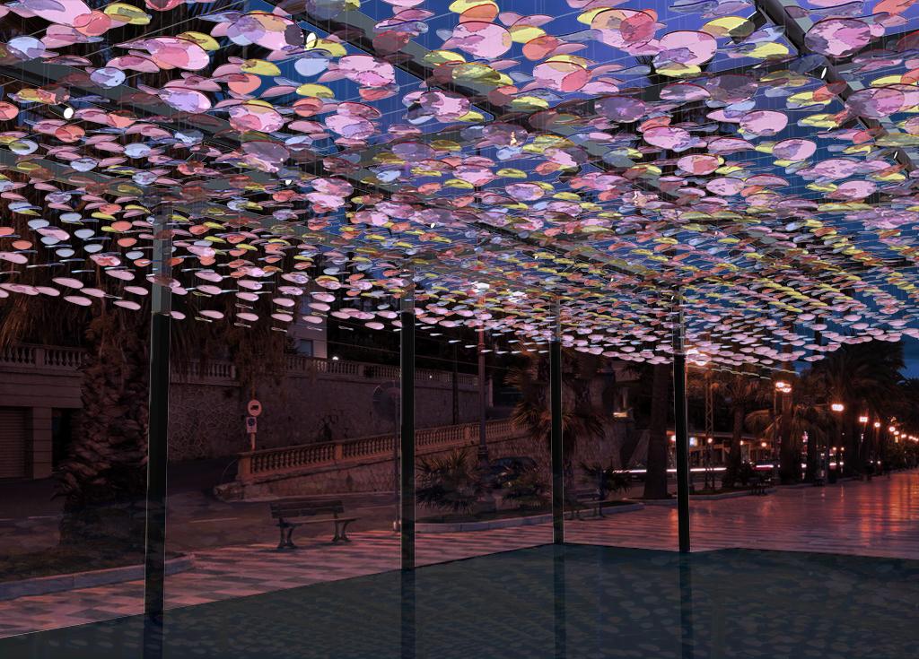 Grazie dei Fior — vista notturna dell'installazione