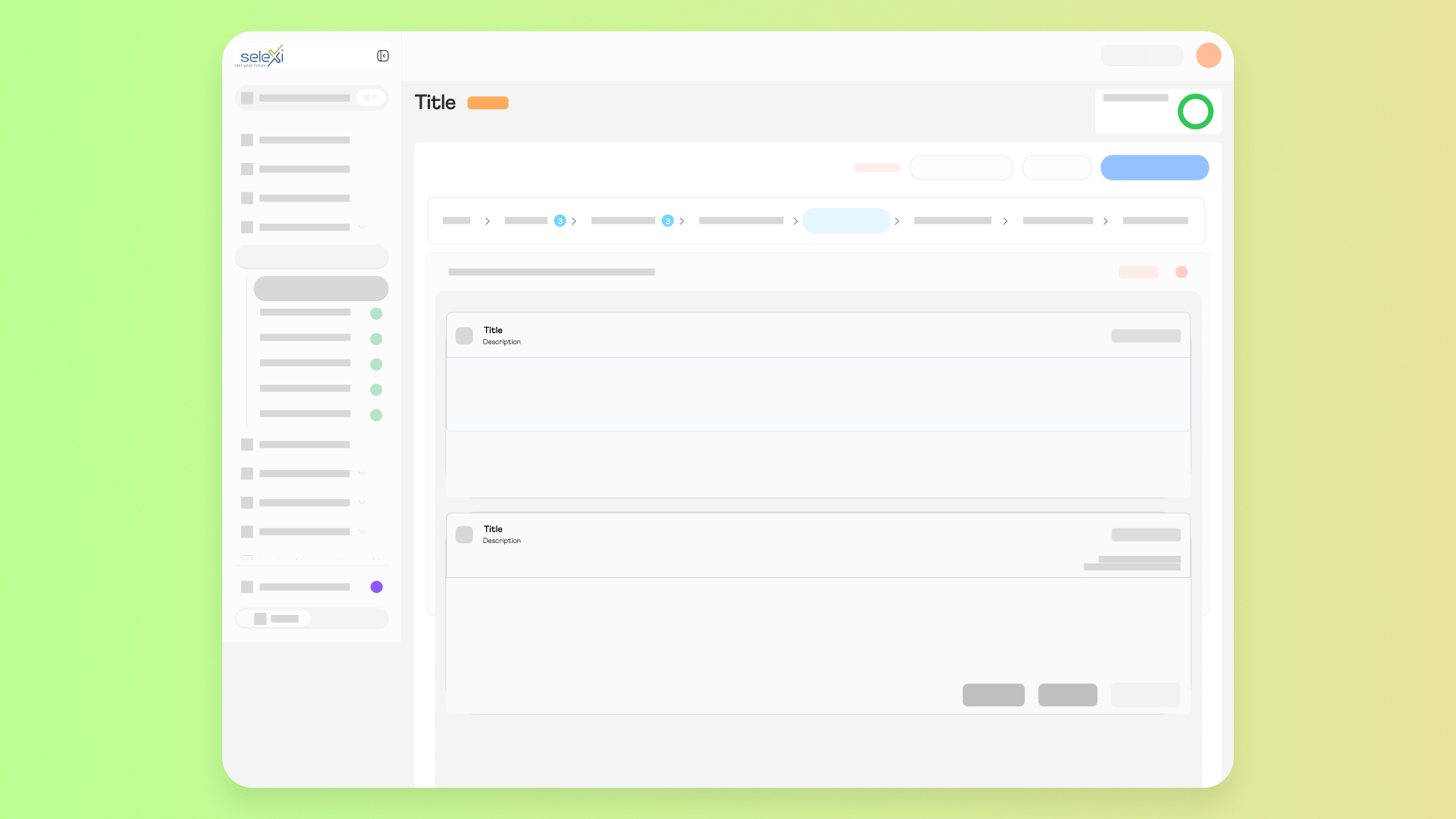 Wireframe della schermata di configurazione attività